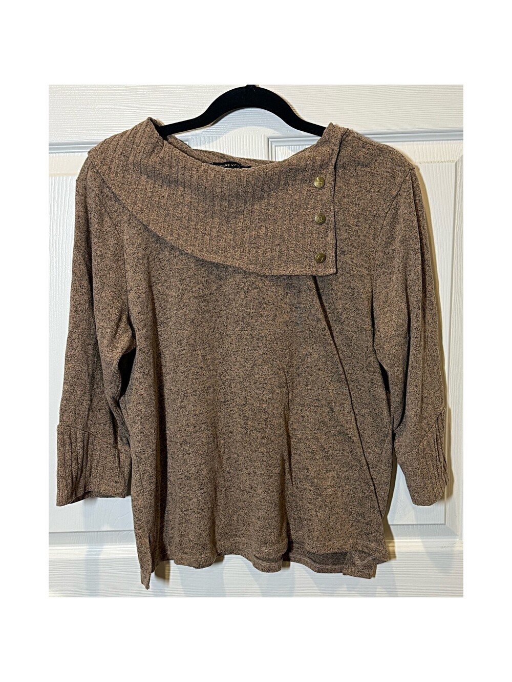 Asymmetrical cowl neck top
